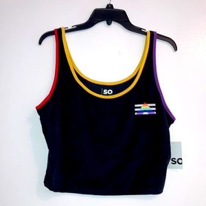 NWT 🏳️‍🌈Juniors SO Cropped Pride Scoop Neck Soft Tank Top XL